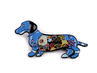 Brož jezevčík - 1 ks - 3 modrá