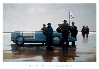 Umělecký tisk Jack Vettriano - Pendine Beach, 70 × 50 cm