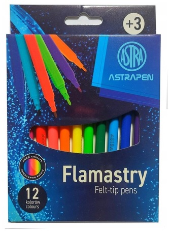 Flamastry 12-kol. okrągłe CX AstraPen, Astra