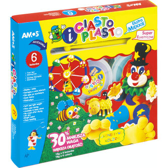 Ciastolina 6-kol. po 18 g + akcesoria CiastoPlasto, Amos