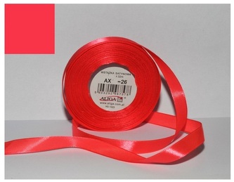 Wstążka satynowa czerwono-pomar. 25 mm 32 mb. AX25-26, Aliga