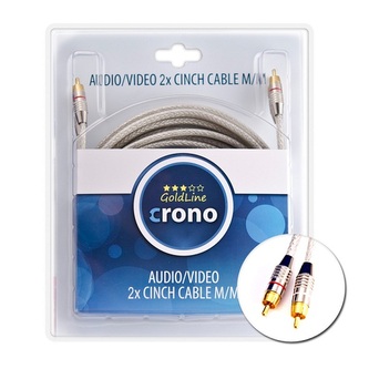 Crono kabel propojovací Cinch / Cinch - stereo, 2x Cinch (samec) / 2x Cinch (samec), vysoká kvalita, 5m