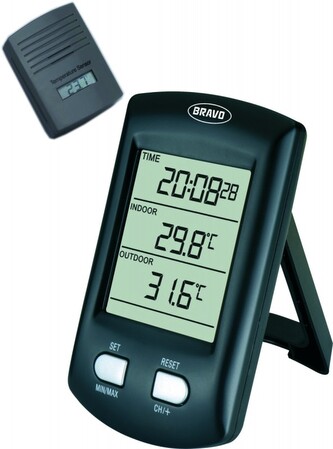 BRAVO Bezdrátový digitální teploměr B-5053, černý