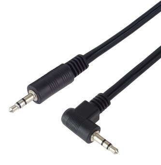 PremiumCord Kabel Jack 3.5mm - 3,5mm konektor 90°  M/M 1,5m