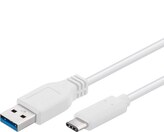 PremiumCord Kabel USB 3.1 konektor C/male - USB 3.0  A/male, bílý, 2m