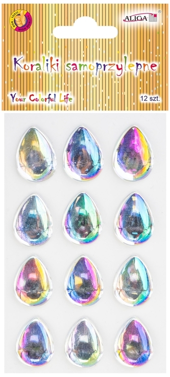 Dżety kryształki JET-1145 samoprzylepne łezki lustrzane 25mm , Aliga