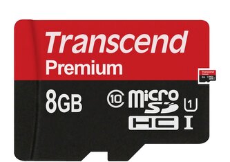 Transcend MicroSDHC karta 8GB Premium, Class 10 UHS-I 300x, bez adaptéru