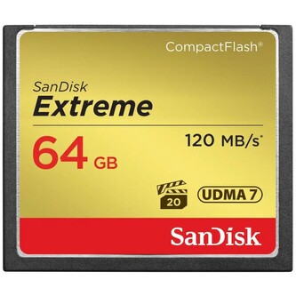SanDisk Extreme CF 64 GB 120 MB/s zápis 85 MB/s UDMA7