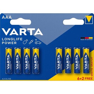 VARTA baterie1.5V LR03 (AAA) high energy 6+2ks - VARTA-4903SO