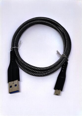 Crono kabel USB 2.0/  USB A samec - microUSB samec, 1,0m, carbon černý high premium