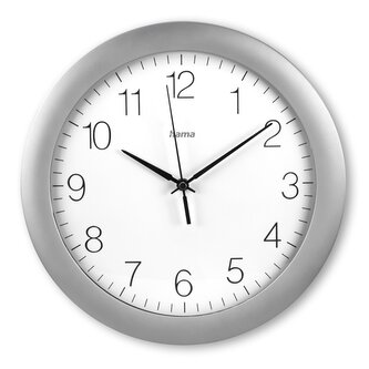 Hama Tenerife, nástěnné hodiny, rádiový signál, průměr 30 cm, stříbrné