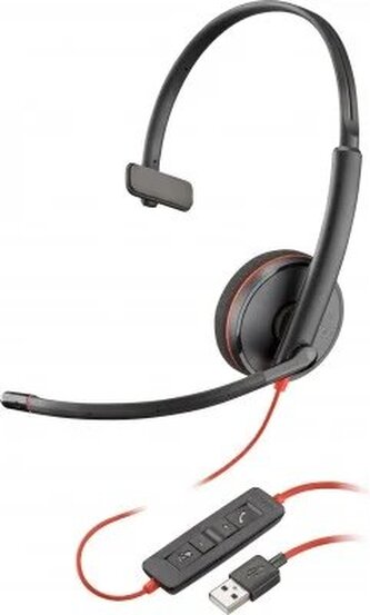 HP Poly Blackwire 3210 Monaural USB-A Headset Bulk 209744-101
