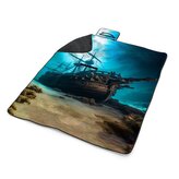 Plážová deka Vrak dřevěné lodi na dně moře: 200x140 cm