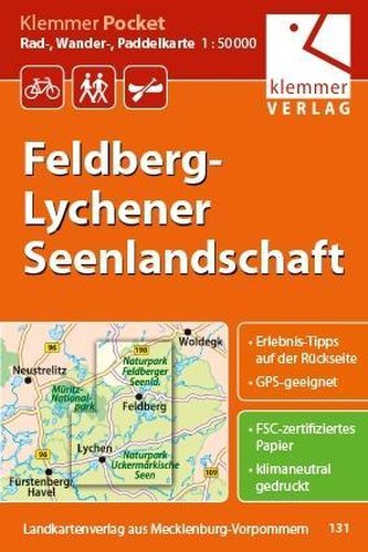 Feldberg - Lychener Seenlandschaft 1 : 50 000 Rad-, Wander- und Paddelkarte
