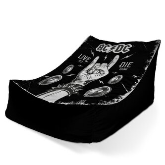 Dětský sedací vak Lounge ACDC Live fast, die young: 80 x 95 x 50 cm