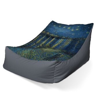 Sedací vak Lounge Hviezdna noc nad Rhônou - Vincent van Gogh: 120 x 100 x 80 cm