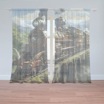 Záclony Parní lokomotiva na viaduktu: 2ks 150x250cm