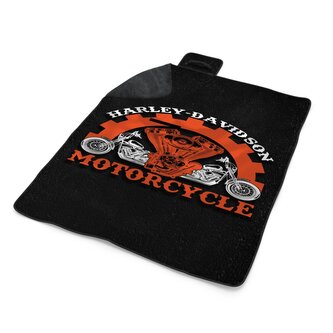 Plážová deka Harley-Davidson motor Černé pozadí: 200x140 cm