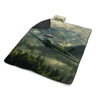 Plážová deka Bojové letadlo v horách: 200x140 cm