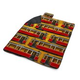 Plážová deka Pražské historické tramvaje Žlutý Pattern: 200x140 cm