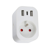 Immax NEO Smart vnitřní zásuvka s kolíkem, typ E, 2xUSB, 1xUSB C , Zigbee