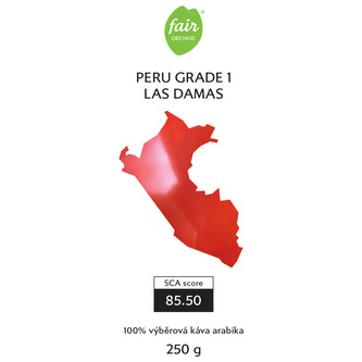 Fairobchod Bio zrnková káva Peru Gr. 1 Las Damas de San Ignacio, 250 g