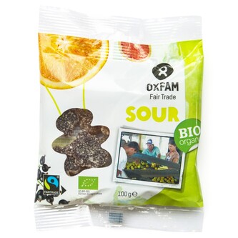 Oxfam Fair Trade Bio kyselí gumoví medvídci, 100 g