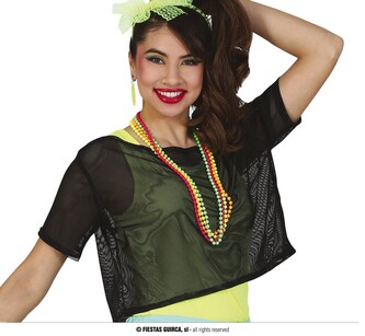 Černé síťované triko 80-tá léta