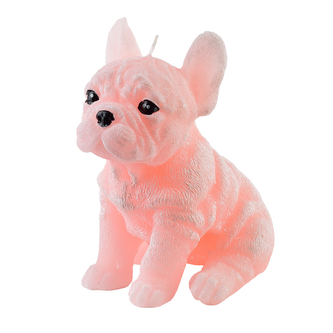 Świeca Figurka ANIMALS PIES BULDOG 11,5x15cm różowa parafinowa
