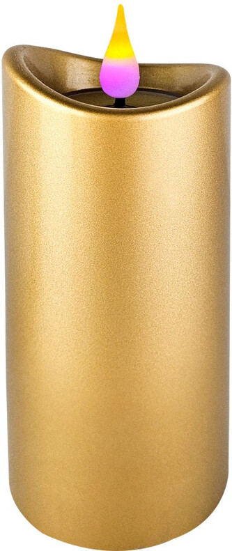 LED svíčka 125x50 mm METAL zlatá