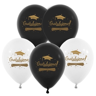Latexové balonky Gratulujeme k ukončení studia, 5 ks