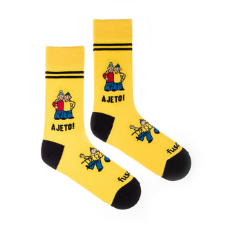 Ponožky Pat a Mat s žebříkem Žluté S (35-38)