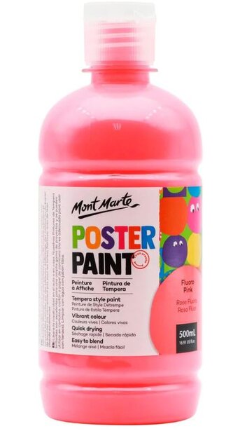Mont Marte temperová barva, 500ml, FLUO růžová (Fluoro Pink)