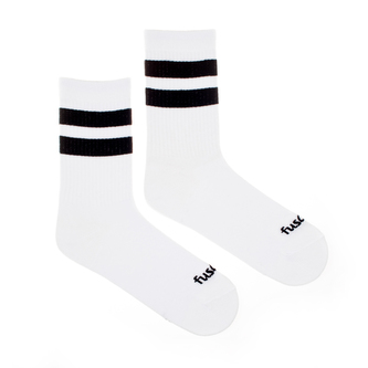 Ponožky Sport proužek bíle Bílé S (35-38)