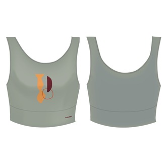 Crop top Elementy Vzduch Šedé XL