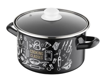 HRNEC SMALTOVANÝ S POKLIČKOU 20 CM 4,1L KITCHEN BLACK