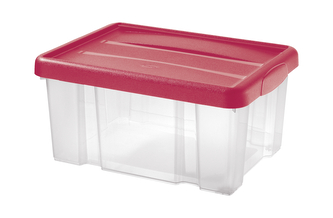 Úložný box PUZZLE 5 l transparent/červená