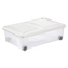 Úložný box s kolečky STOCK-BOX 28 l transparent/bílá