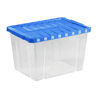 Úložný box s otevíracím víkem LINEA DOUBLE 19 l transparent/sv.modrá