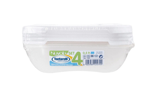 Dóza na potraviny NUVOLA 4x0,5 l obdélník bílá