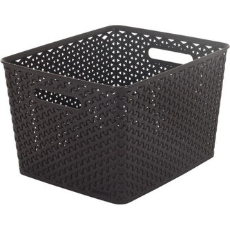 Úložný box RATTAN 'Y' STYLE - L tm. hnědý