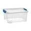 Úložný box COMBI s víkem a klipy 13 l transparent/modrá