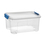 Úložný box COMBI s víkem a klipy 13 l transparent/modrá