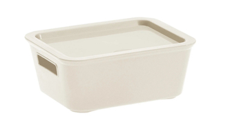 Úložný box BELLA M s víkem - 1,18 l krémová