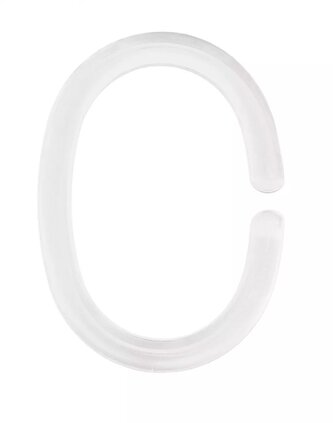 Kroužky na sprchový závěs 12 ks, plast, bílá