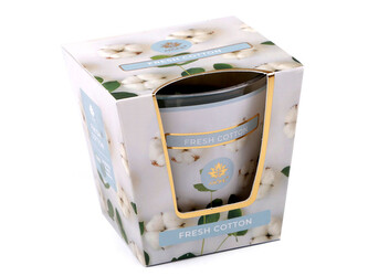 Vonná svíčka ve skle 120 g - 12 ks - 19 (Fresh Cotton) tyrkys sv.