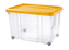 Úložný box s kolečky PUZZLE 60 l transparent/oranžová