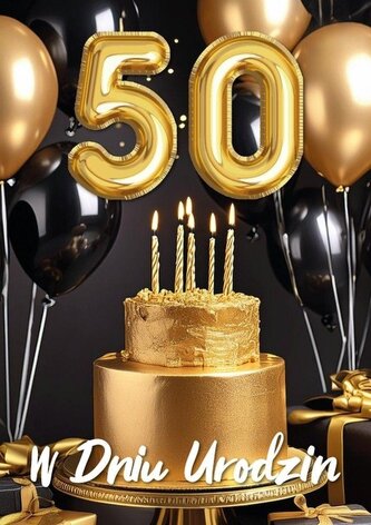 Karnet B6 3D Urodziny 50