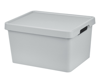 Úložný box MAYA L s víkem - 16,2 l šedá