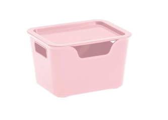 Úložný box BELLA L s víkem - 1,9 l růžová